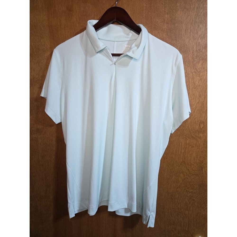 Slazenger Golf Shirt XXL Womens Mint Green Quarter Zip Short Sleeve Polo Top